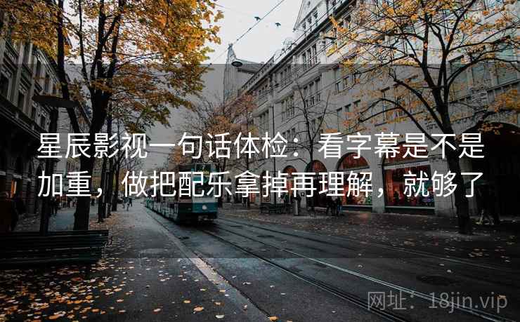 星辰影视一句话体检：看字幕是不是加重，做把配乐拿掉再理解，就够了  第2张